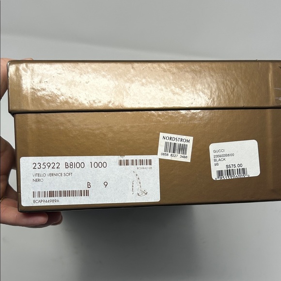 GUCCI Black Patent Leather Peep Toe Pumps Tom Ford Era Horsebit, Size 9B 0062 - Picture 15 of 16